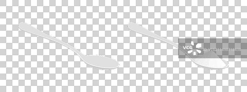 空勺子和装满盐糖的勺子图片素材