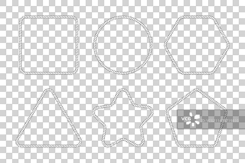 绳索边框方形圆形图片素材