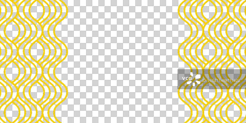 波浪形黄色线条面条竖版边框图片素材