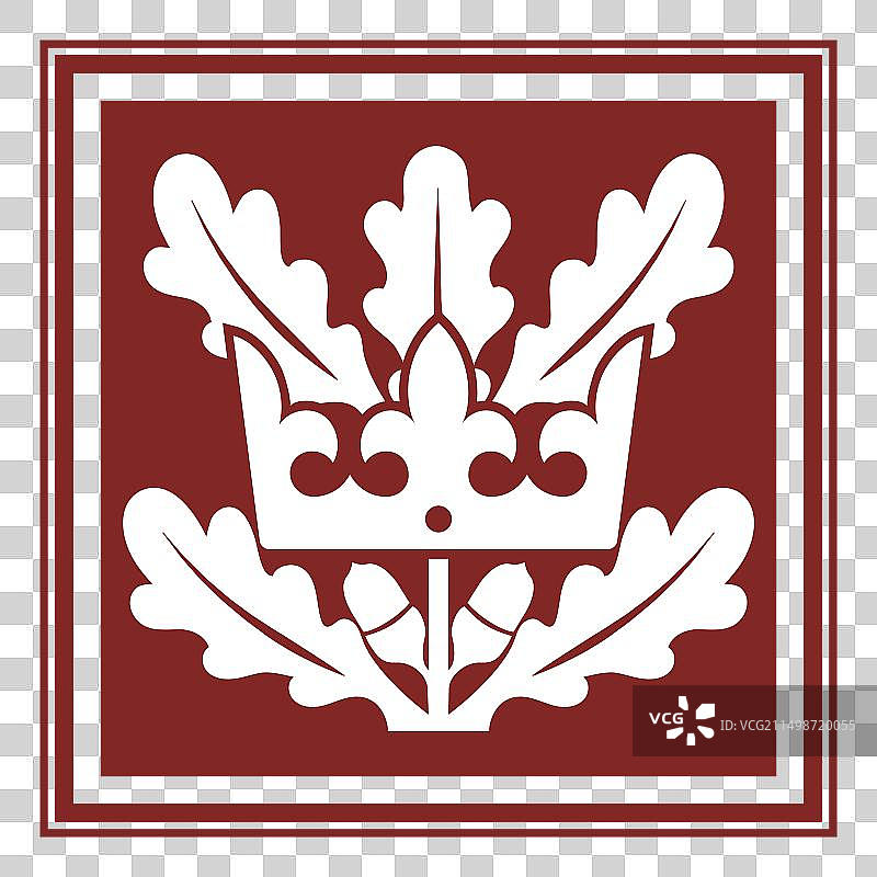 中世纪风格橡树叶皇家皇冠设计图片素材