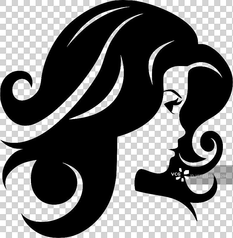 头发黑白隔离图标图片素材