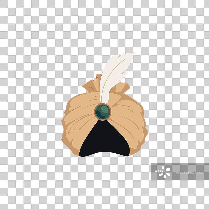 带胸针和羽毛的头巾图片素材