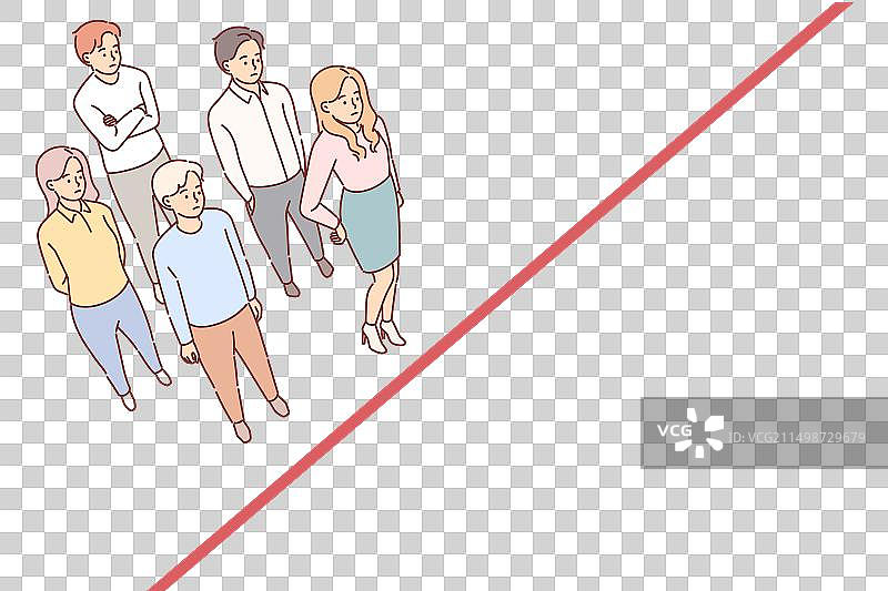 一群学生站在红色附近感到压力图片素材