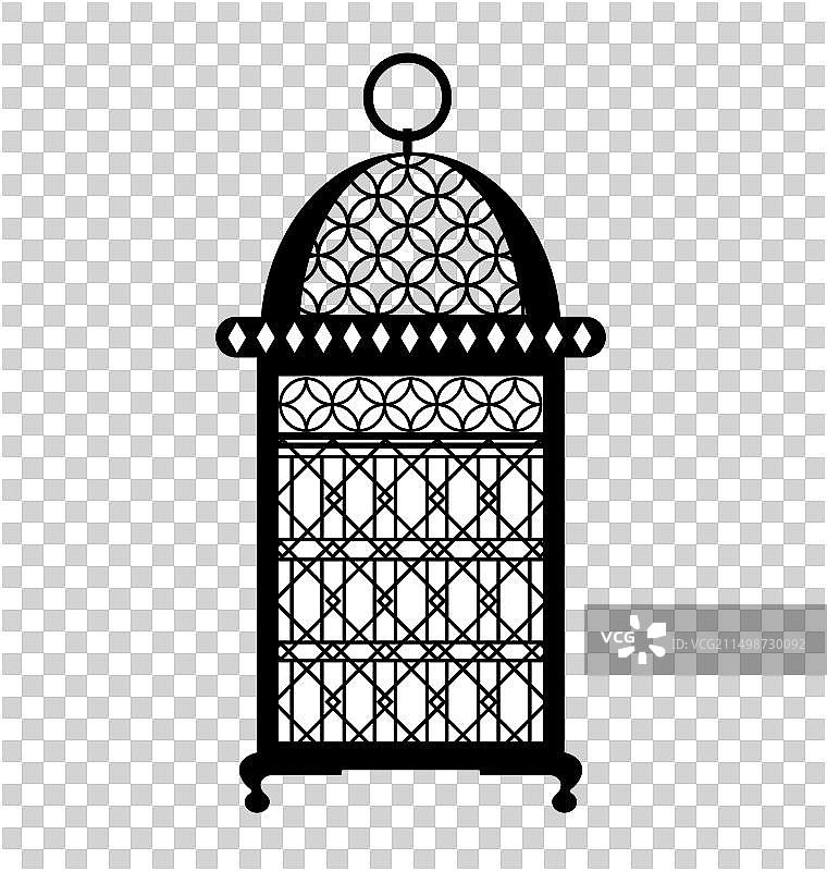 伊斯兰灯笼轮廓扁平logo图片素材