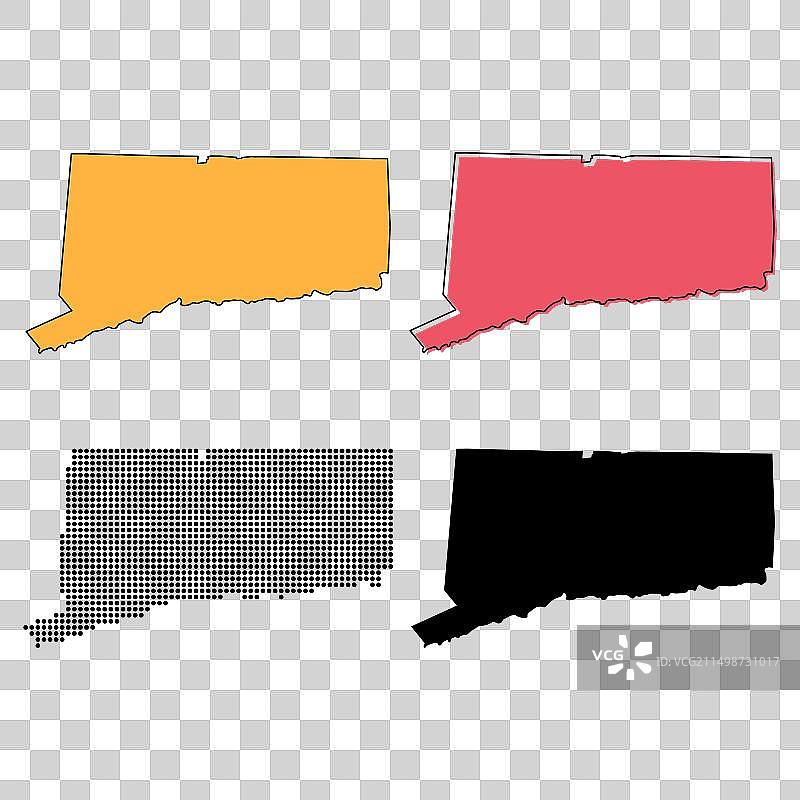 美国康涅狄格州地图合集图片素材