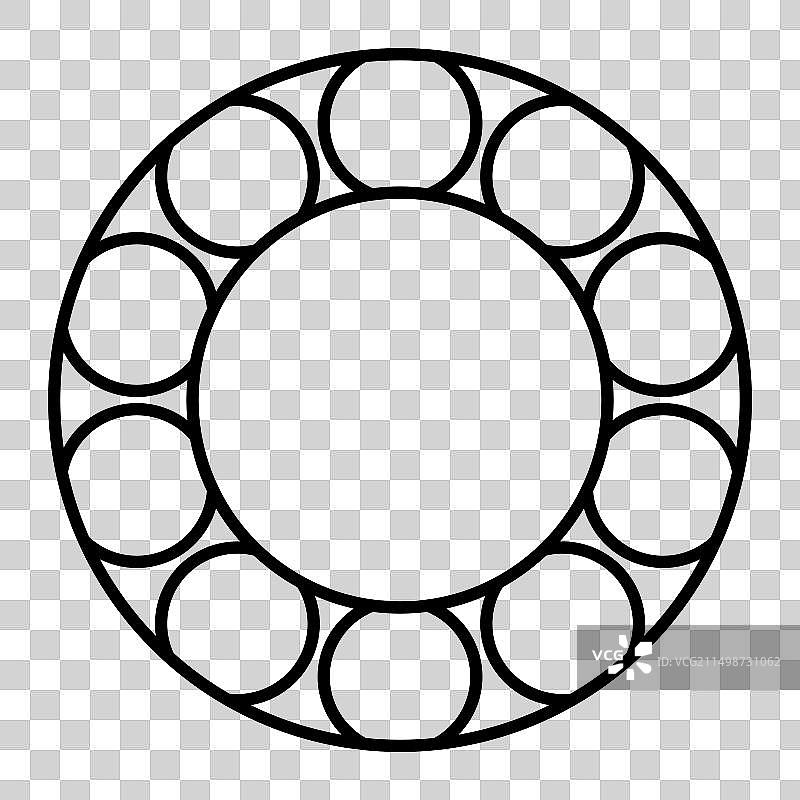 轴承轮图标滚动球标志扁平网页图片素材