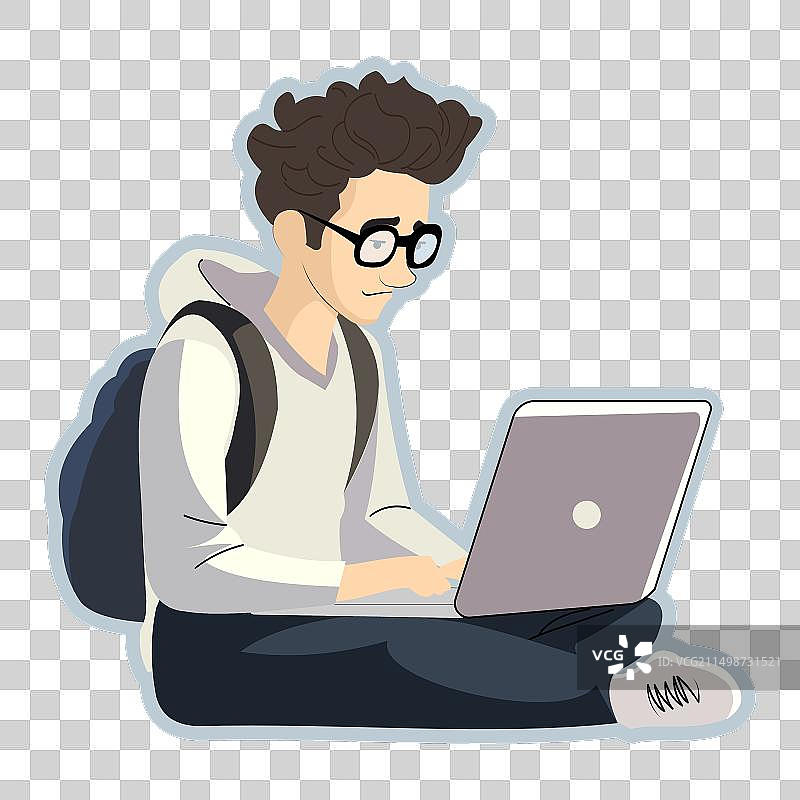 使用笔记本电脑的男人图片素材