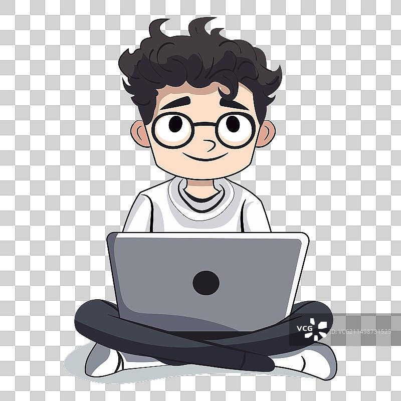 使用笔记本电脑的男人图片素材