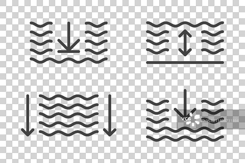 水深图标线性集合图片素材