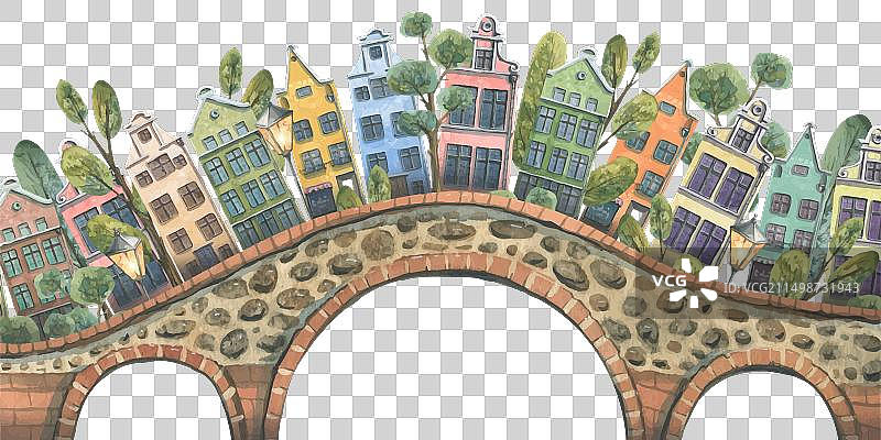 带有欧洲古老石头的横板图片素材