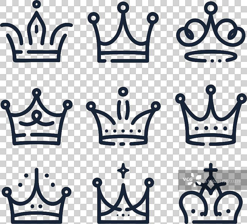 抽象极简细线皇冠图标图片素材