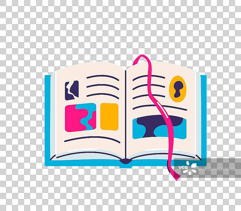 带有书签的打开的书本图片素材