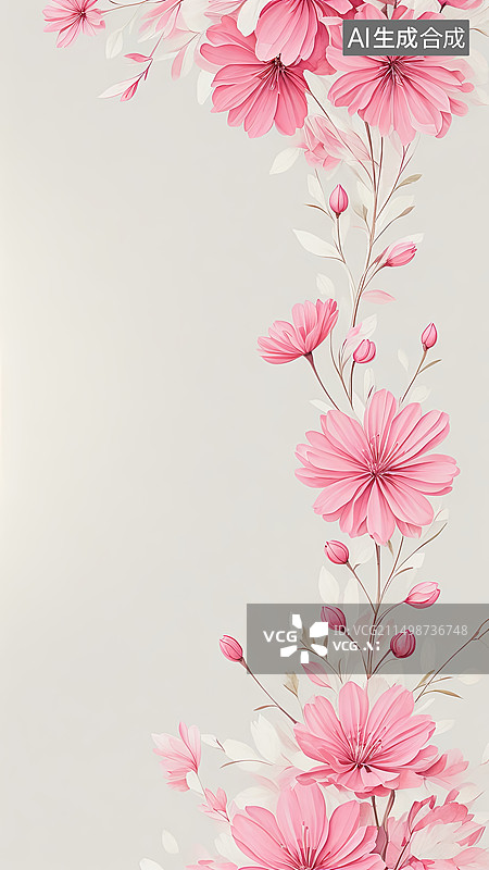 【AI数字艺术】清新唯美花朵背景图图片素材