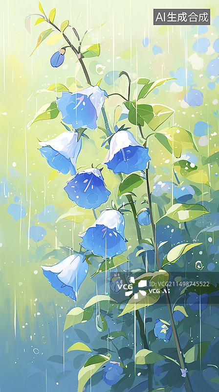 【AI数字艺术】水彩风铃兰仙子图片素材