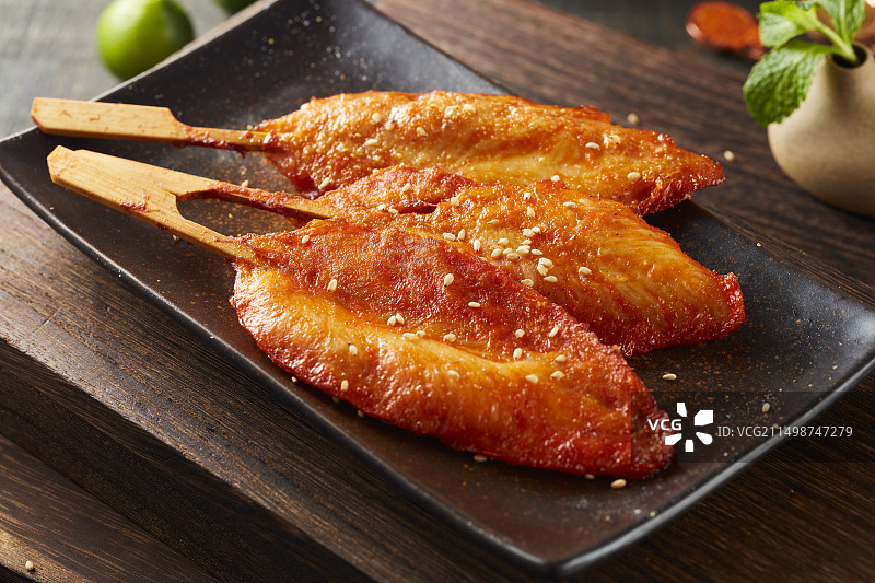 烤川香鸡柳图片素材