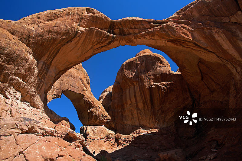 美国犹他州拱门国家公园双拱石图片素材