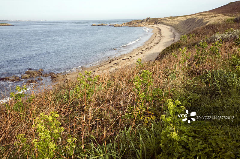 熊海滩，赫姆岛，海峡群岛，英国图片素材