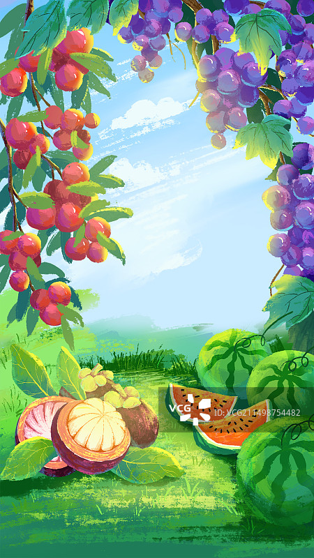 夏日水果插画图片素材