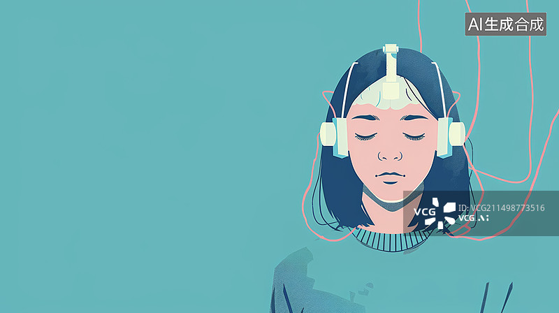 【AI数字艺术】脑机接口人脑检查实验图片素材