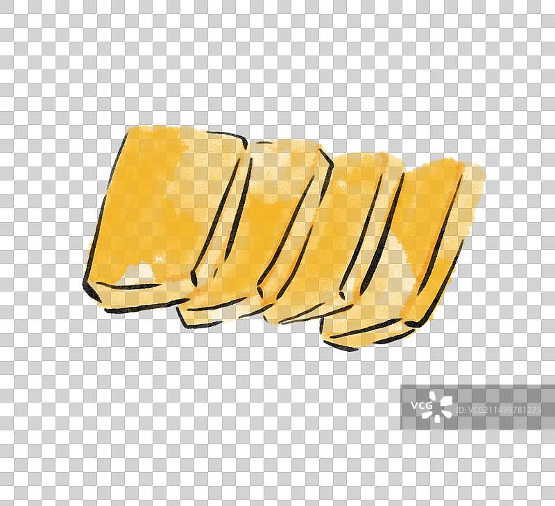 水墨风南昌美食插画元素-黄元米果图片素材