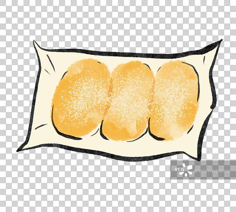 水墨风南昌美食插画元素-驴打滚图片素材