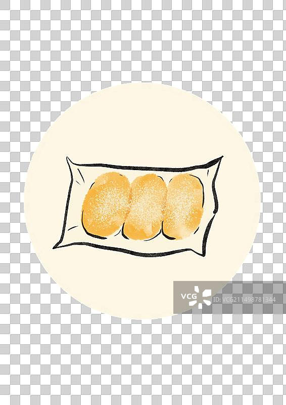 水墨风南昌美食插画元素-驴打滚图片素材