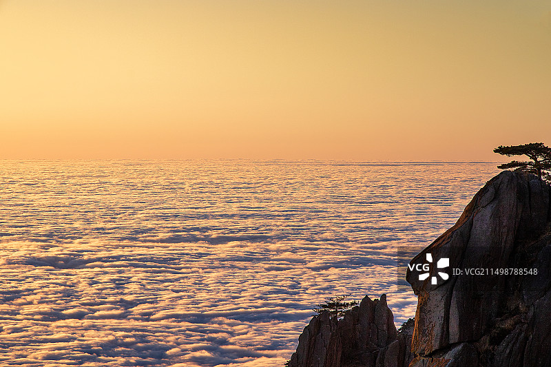 黄山的日出日落和云海图片素材
