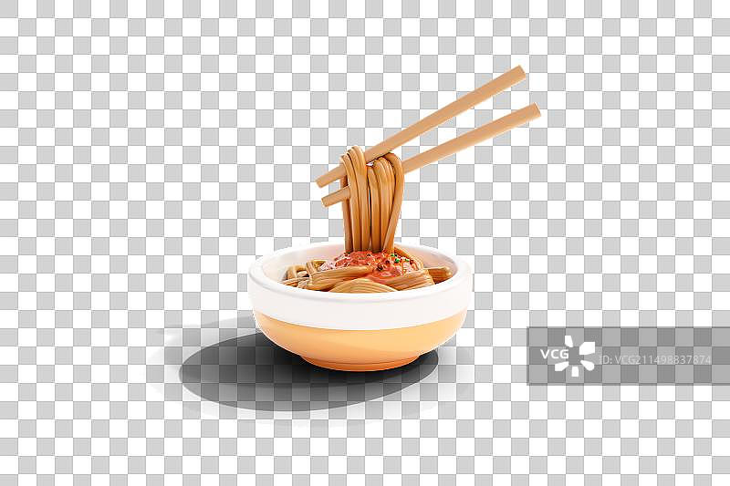 一碗面条卡通3D建模图片素材