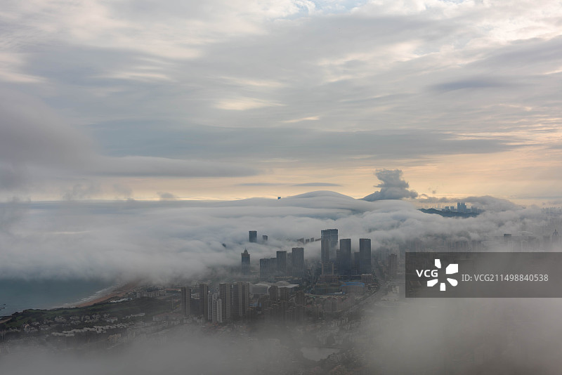 青岛午山平流雾图片素材