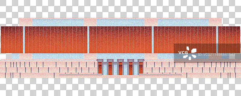 北京中轴线建筑插画，中国工艺美术馆，中国非物质文化遗产馆图片素材