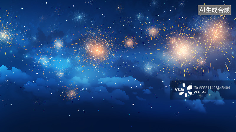 【AI数字艺术】烟花插画图片素材