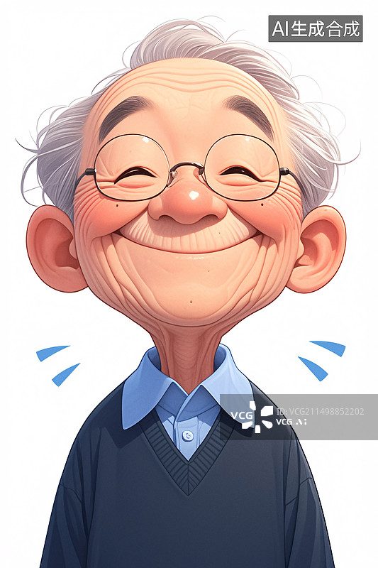 【AI数字艺术】老年人养老微笑重阳节祖父母生活方式插图图片素材