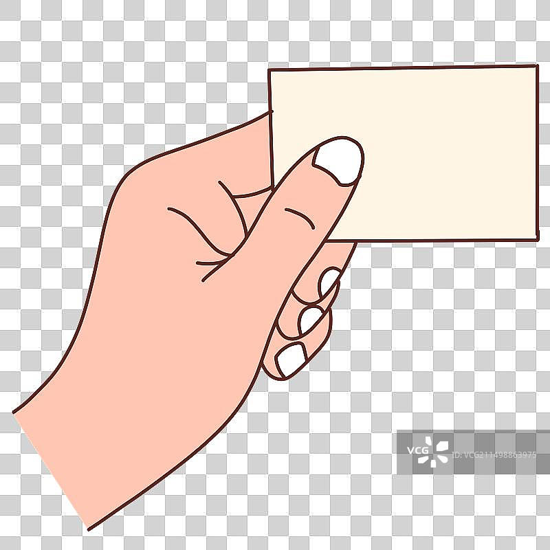 手拿空白卡片名片插画元素图片素材