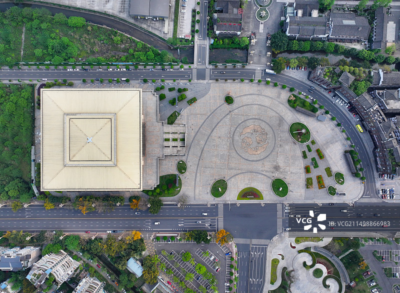 四川省乐山市峨眉山市大佛禅院峨眉象城峨眉山体育馆航拍图片素材