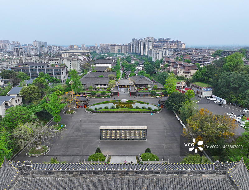 四川省乐山市峨眉山市大佛禅院峨眉象城峨眉山体育馆航拍图片素材