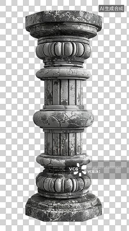 【AI数字艺术】[免抠PNG素材]透明背景上的古希腊柱子图片素材