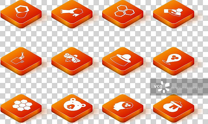 蜂巢、熊头、蜂蜜勺套装图片素材