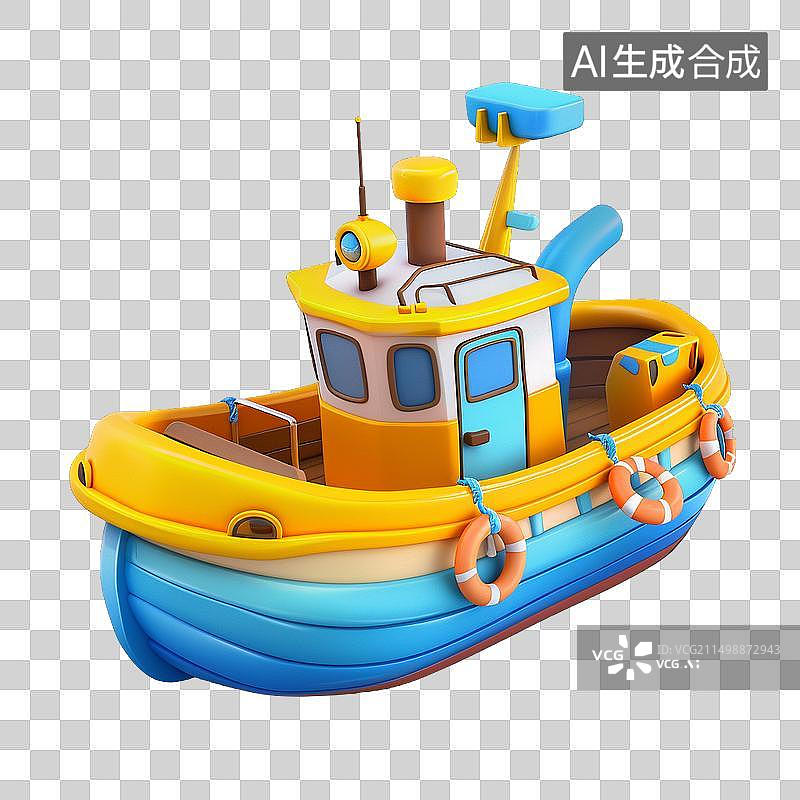 【AI数字艺术】轮船 卡通图片素材