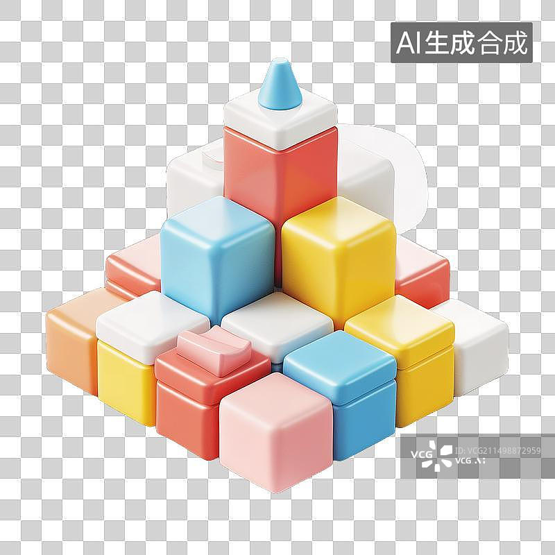 【AI数字艺术】魔方 积木 儿童玩具 可爱图片素材