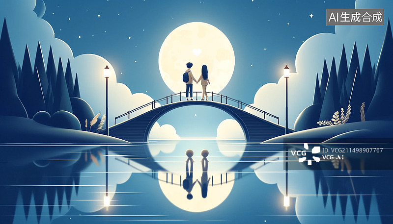 【AI数字艺术】情侣背景，爱情，七夕图片素材