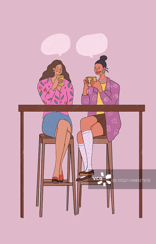 闺蜜一起喝下午茶图片素材