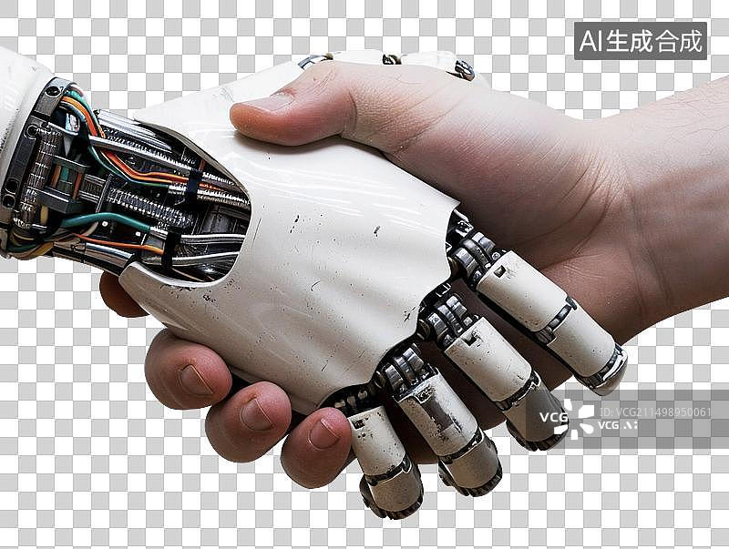 【AI数字艺术】科技握手图片素材