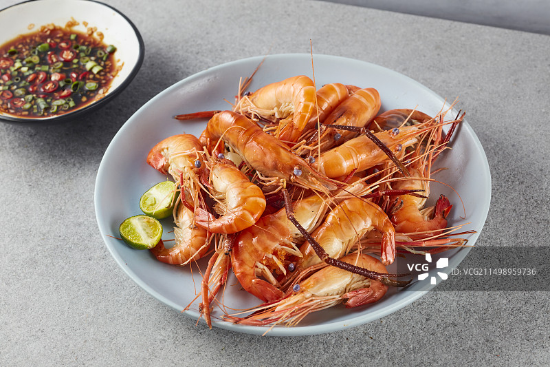 白灼罗氏虾图片素材