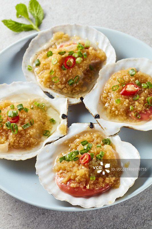 蒜蓉烤扇贝图片素材