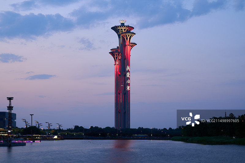 北京奥林匹克塔蓝调风光图片素材