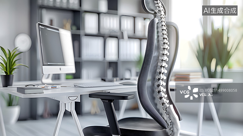 【AI数字艺术】健康办公，舒适与科技的融合图片素材