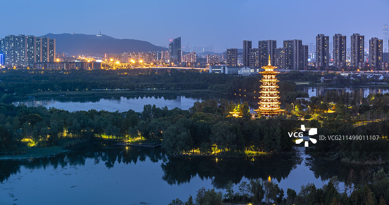 长沙城市风光，洋湖湿地公园图片素材