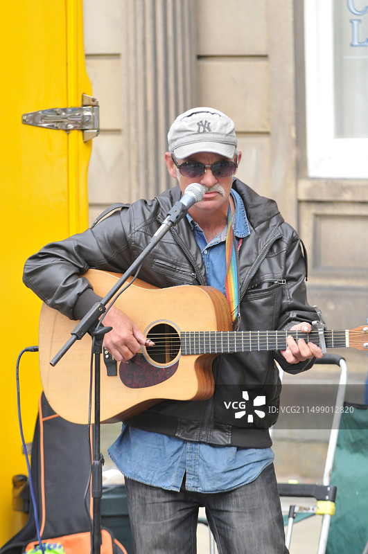 哈德斯菲尔德音乐节、街头艺人、美食节图片素材