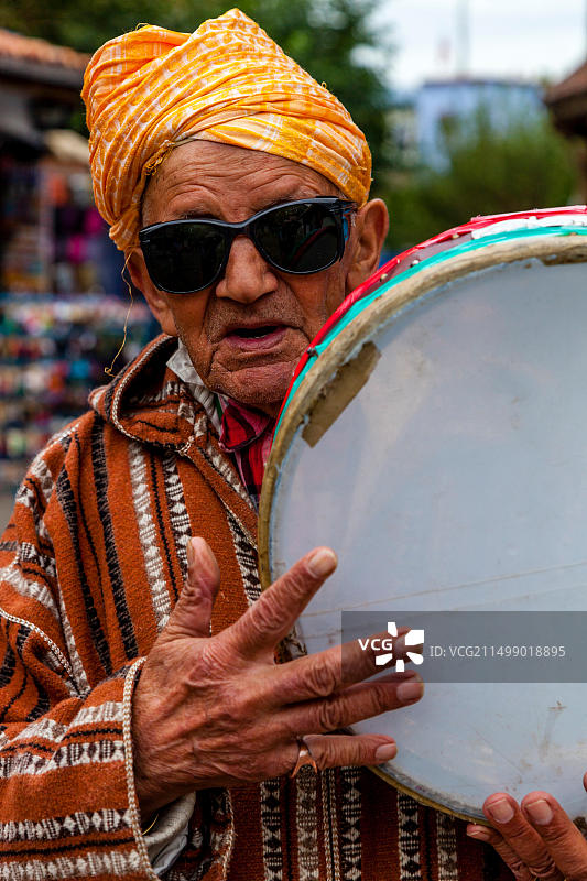 摩洛哥舍夫沙万的街头音乐人图片素材