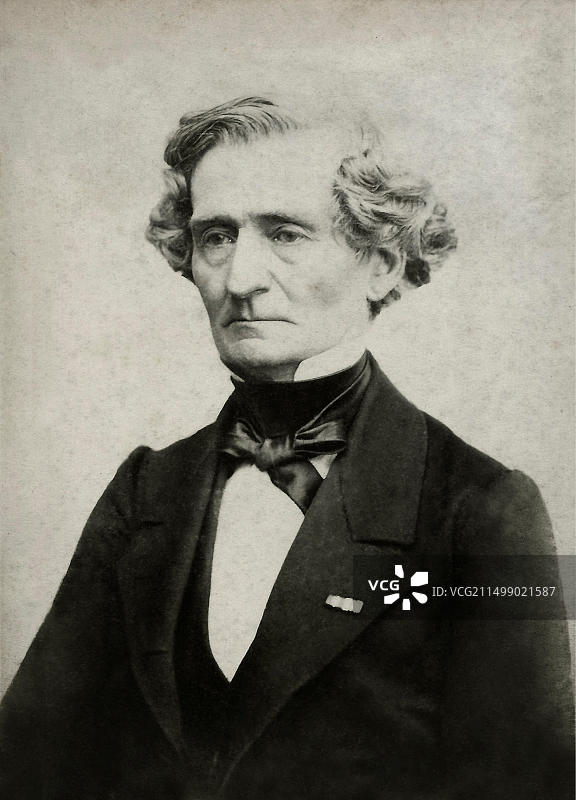 法国作曲家、指挥家柏辽兹（1803-1869）图片素材